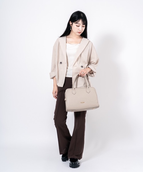 Rivel(リヴェル)の「【PULICATI/プリカーティ】2WAY レザー ハンドバッグ イタリア製(ハンドバッグ・レディース・ブラック/ベージュ・FREE)」の6枚目の写真