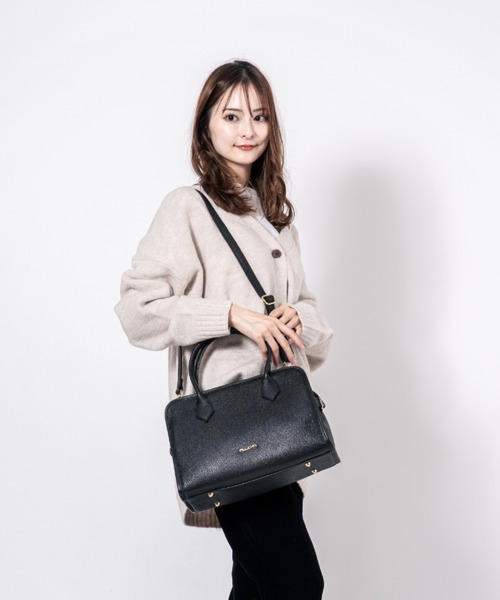 Rivel(リヴェル)の「【PULICATI/プリカーティ】2WAY レザー ハンドバッグ イタリア製(ハンドバッグ・レディース・ブラック/ベージュ・FREE)」の9枚目の写真