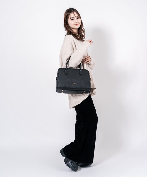 Rivel(リヴェル)の「【PULICATI/プリカーティ】2WAY レザー ハンドバッグ イタリア製(ハンドバッグ・レディース・ブラック/ベージュ・FREE)」の13枚目の写真