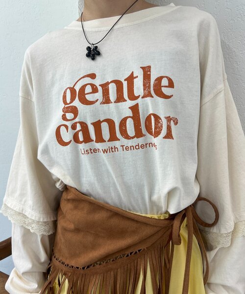 w closet（ダブルクローゼット）の「【25AW】袖レースレイヤードロンＴ（Tシャツ/カットソー・レディース・サックスブルー/イエロー/アイボリー・FREE）」の10枚目の写真