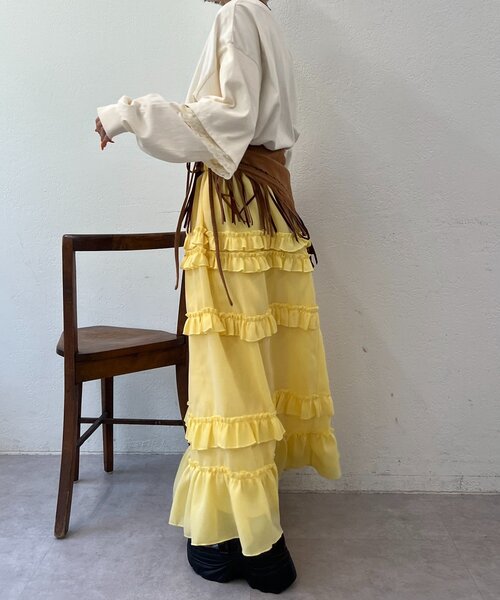 w closet（ダブルクローゼット）の「【25AW】袖レースレイヤードロンＴ（Tシャツ/カットソー・レディース・サックスブルー/イエロー/アイボリー・FREE）」の15枚目の写真