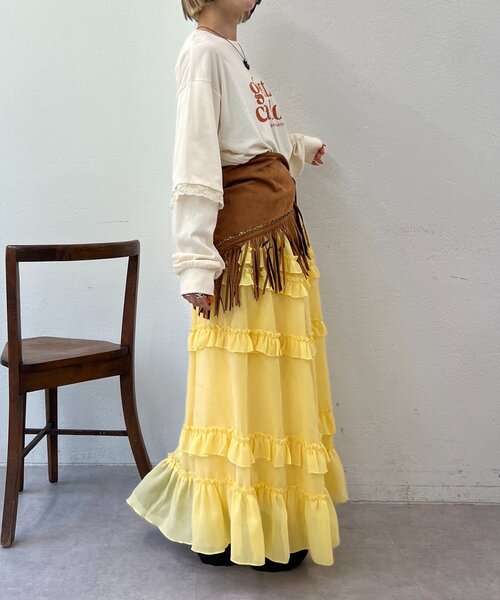 w closet（ダブルクローゼット）の「【25AW】袖レースレイヤードロンＴ（Tシャツ/カットソー・レディース・サックスブルー/イエロー/アイボリー・FREE）」の19枚目の写真