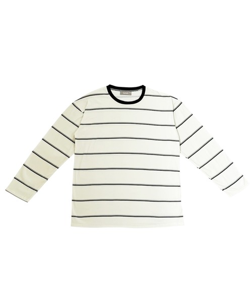 VIBGYOR（ヴィブジョー）の「オーバーサイズ ボーダー ロンT／長袖カットソー(CZ)（Tシャツ/カットソー・レディース・ホワイト/ブルー・MEDIUM/LARGE）」の9枚目の写真