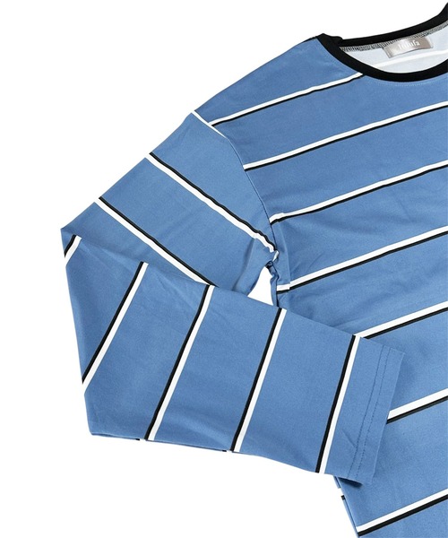 VIBGYOR（ヴィブジョー）の「オーバーサイズ ボーダー ロンT／長袖カットソー(CZ)（Tシャツ/カットソー・レディース・ホワイト/ブルー・MEDIUM/LARGE）」の14枚目の写真