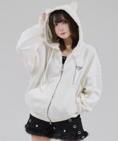 OY/オーワイ』DOLLY STONE EAR HOODIE ZIP UP/ドリーストーン イヤー