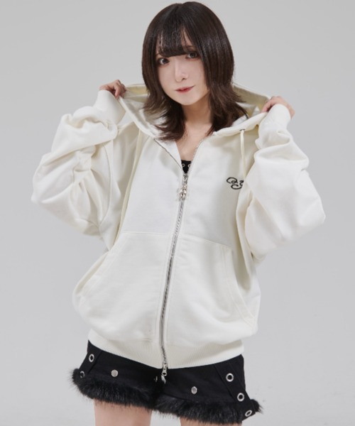 OY♡フーディ　ジップアップパーカー　Lサイズ　クマ耳 OY/オーワイ』DOLLY FAUX FUR HOODIE ZIP UP/ドリー ファーフード