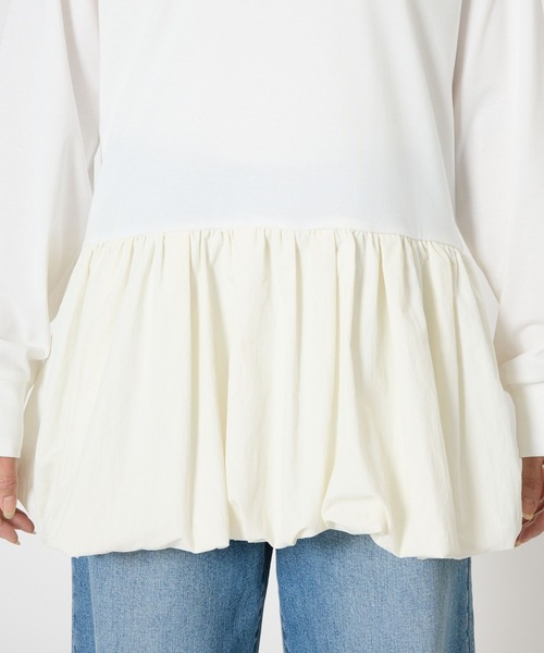 BARNYARDSTORM(バンヤードストーム)の「BARNYARDSTORM / 裾バルーンプルオーバー/マシンウォッシャブル(Tシャツ/カットソー・レディース・ブラック/ホワイト・FREE)」の19枚目の写真