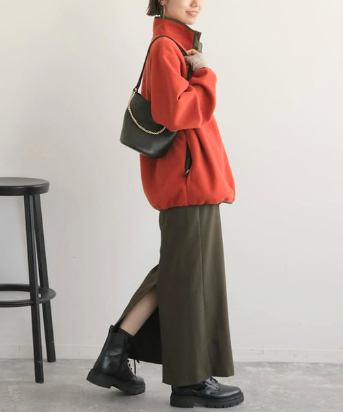 WILD THINGS(ワイルドシングス)の「別注【WILD THINGS/ワイルドシングス】フリースプルオーバー(ブルゾン・レディース・レッド/ネイビー/ブラック・MEDIUM)」の7枚目の写真