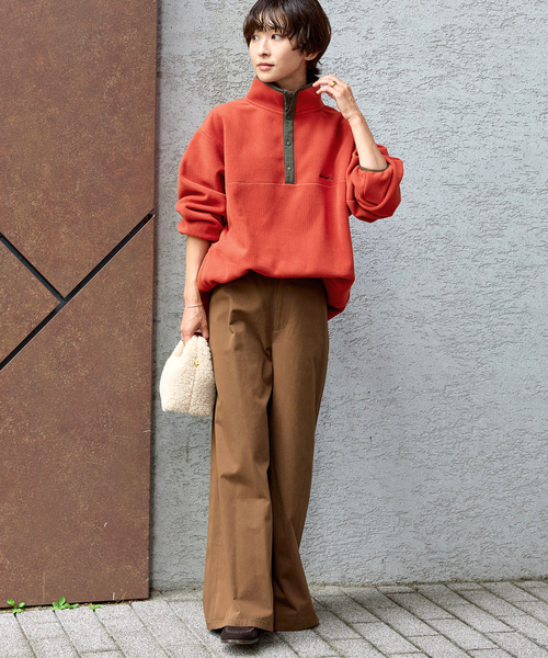 WILD THINGS(ワイルドシングス)の「別注【WILD THINGS/ワイルドシングス】フリースプルオーバー(ブルゾン・レディース・レッド/ネイビー/ブラック・MEDIUM)」の10枚目の写真