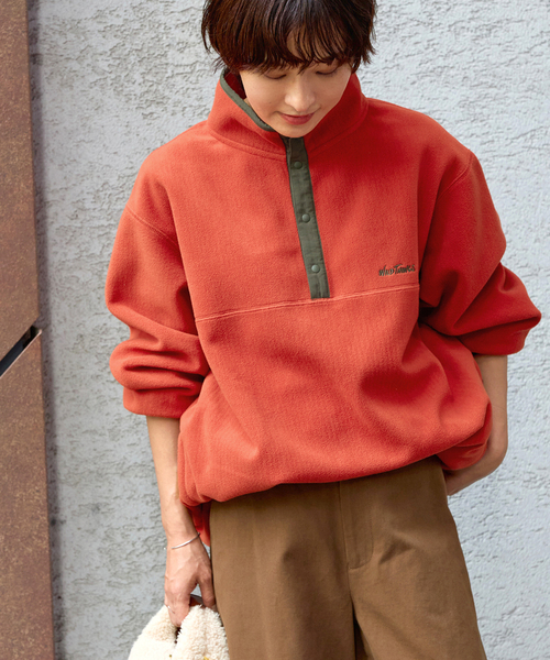 WILD THINGS(ワイルドシングス)の「別注【WILD THINGS/ワイルドシングス】フリースプルオーバー(ブルゾン・レディース・レッド/ネイビー/ブラック・MEDIUM)」の14枚目の写真