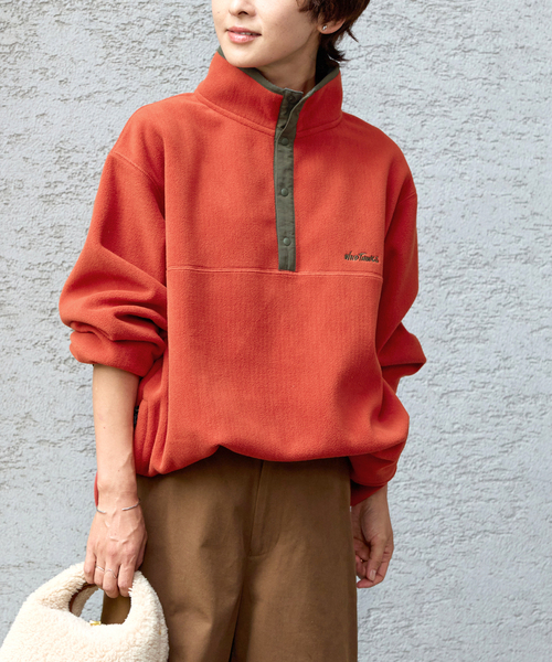 WILD THINGS(ワイルドシングス)の「別注【WILD THINGS/ワイルドシングス】フリースプルオーバー(ブルゾン・レディース・レッド/ネイビー/ブラック・MEDIUM)」の15枚目の写真