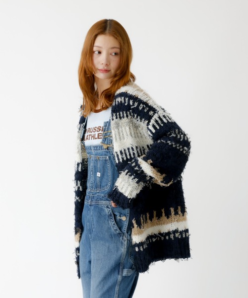Johnbull（ジョンブル）の「【JOHNBULL/ジョンブル】ファンシーカーディガン /ニットカーディガン / ファンシーヤーン【WEB限定】（カーディガン/ボレロ・レディース・ラベンダー/ネイビー・フリー）」の15枚目の写真