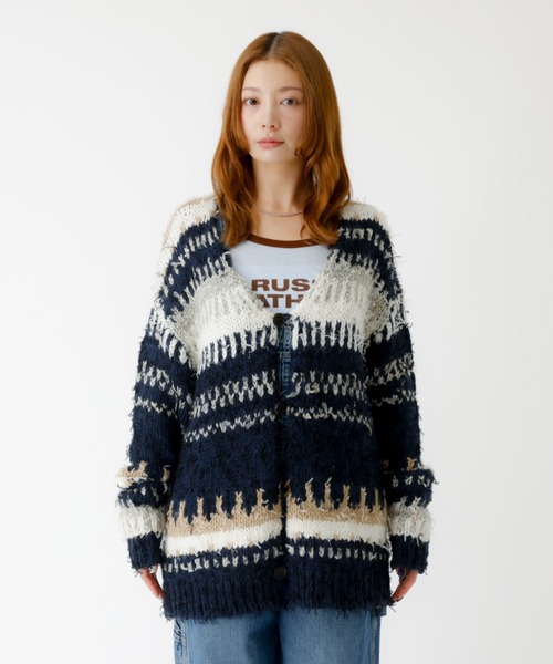 Johnbull（ジョンブル）の「【JOHNBULL/ジョンブル】ファンシーカーディガン /ニットカーディガン / ファンシーヤーン【WEB限定】（カーディガン/ボレロ・レディース・ラベンダー/ネイビー・フリー）」の16枚目の写真