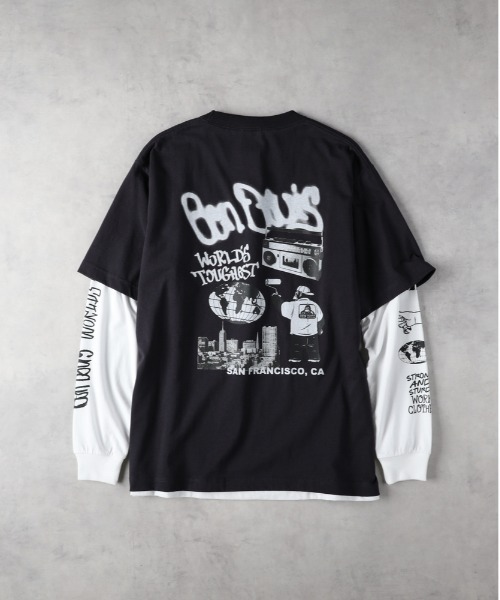 Right-on（ライトオン）の「BEN DAVIS レイヤードロングスリーブプリントＴシャツ（その他トップス・メンズ・ネイビー/ホワイト/ブラック・L/M/XL）」の7枚目の写真