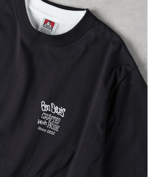 Right-on（ライトオン）の「BEN DAVIS レイヤードロングスリーブプリントＴシャツ（その他トップス・メンズ・ネイビー/ホワイト/ブラック・L/M/XL）」の9枚目の写真