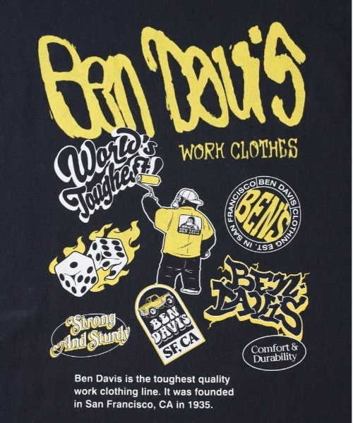Right-on（ライトオン）の「BEN DAVIS レイヤードロングスリーブプリントＴシャツ（その他トップス・メンズ・ネイビー/ホワイト/ブラック・L/M/XL）」の12枚目の写真
