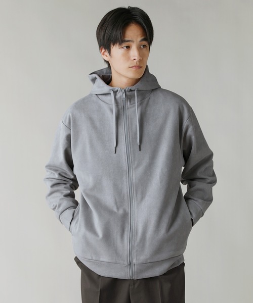 LIL VENDARS（リルヴェンダース）の「Buyer's Select/フェイクスウェードハイネックフルジップパーカー（パーカー・メンズ・ライトグレー/スミクロ/ブルー・L/LL/M）」の3枚目の写真