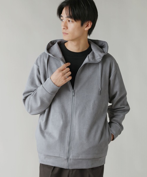 LIL VENDARS（リルヴェンダース）の「Buyer's Select/フェイクスウェードハイネックフルジップパーカー（パーカー・メンズ・ライトグレー/スミクロ/ブルー・L/LL/M）」の18枚目の写真