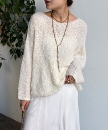 DouDou | リボンヤーンフェザープルオーバー(ニット/セーター)