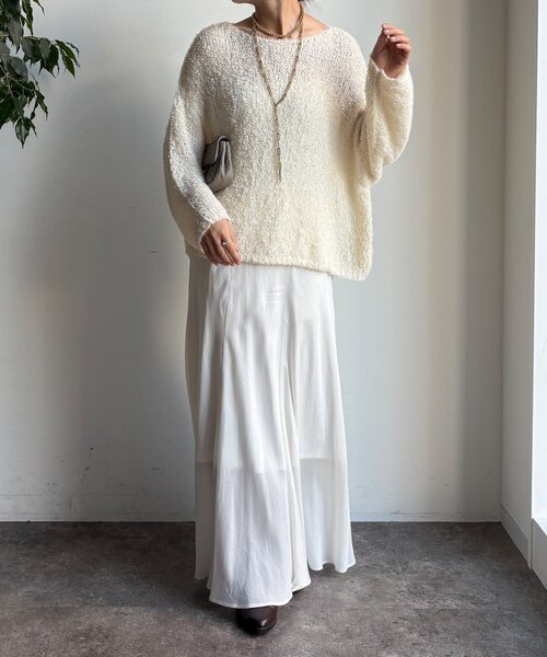 リボンヤーンフェザープルオーバー（ニット/セーター）｜DouDou