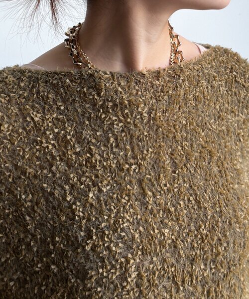 リボンヤーンフェザープルオーバー（ニット/セーター）｜DouDou