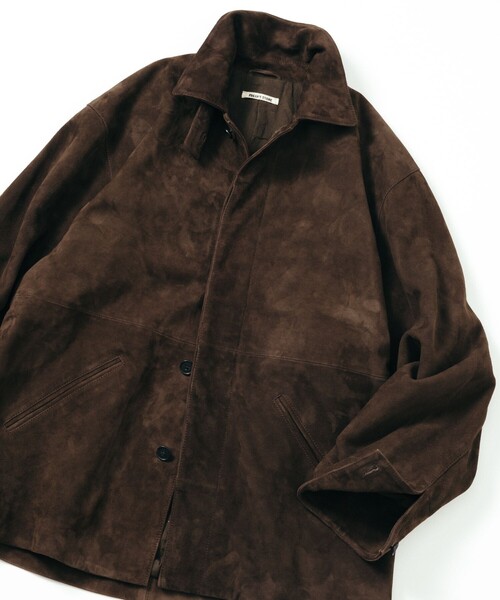 セール】Goat Leather スエード カーコート/ハーフコート（ブルゾン