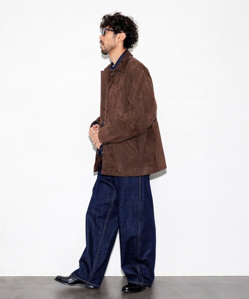 FREAK'S STORE(フリークスストア)の「Goat Leather スエード カーコート/ハーフコート(ブルゾン・メンズ・ブラウン・SMALL/MEDIUM/LARGE)」の20枚目の写真