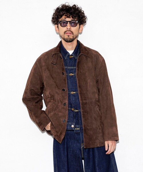 セール】Goat Leather スエード カーコート/ハーフコート（ブルゾン