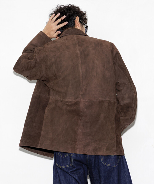 セール】Goat Leather スエード カーコート/ハーフコート（ブルゾン