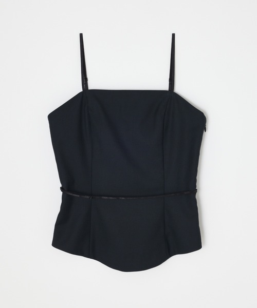 THROW by SLY（スローバイスライ）の「THROW BACK OPEN BUSTIER バックオープン ビスチェ 秋服 冬服（キャミソール・レディース・ブラウン/ブラック・FREE）」の9枚目の写真