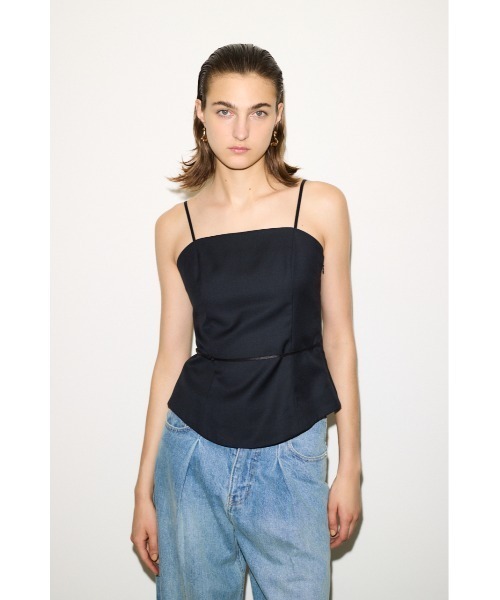 THROW by SLY（スローバイスライ）の「THROW BACK OPEN BUSTIER バックオープン ビスチェ 秋服 冬服（キャミソール・レディース・ブラウン/ブラック・FREE）」の6枚目の写真