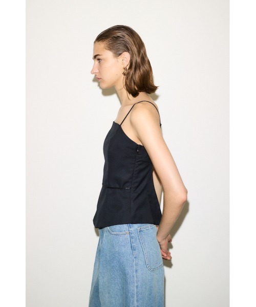 THROW by SLY（スローバイスライ）の「THROW BACK OPEN BUSTIER バックオープン ビスチェ 秋服 冬服（キャミソール・レディース・ブラウン/ブラック・FREE）」の7枚目の写真