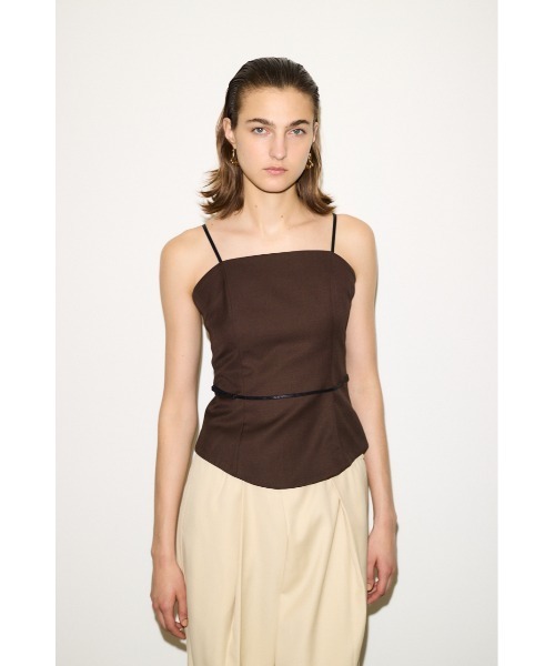 THROW by SLY（スローバイスライ）の「THROW BACK OPEN BUSTIER バックオープン ビスチェ 秋服 冬服（キャミソール・レディース・ブラウン/ブラック・FREE）」の11枚目の写真