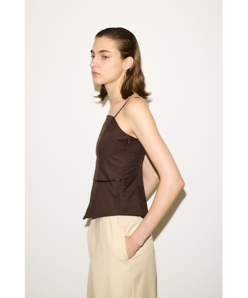 THROW by SLY（スローバイスライ）の「THROW BACK OPEN BUSTIER バックオープン ビスチェ 秋服 冬服（キャミソール・レディース・ブラウン/ブラック・FREE）」の13枚目の写真