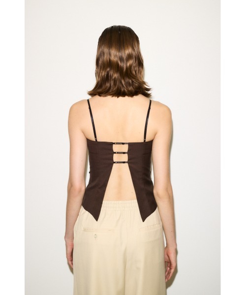 THROW by SLY（スローバイスライ）の「THROW BACK OPEN BUSTIER バックオープン ビスチェ 秋服 冬服（キャミソール・レディース・ブラウン/ブラック・FREE）」の14枚目の写真