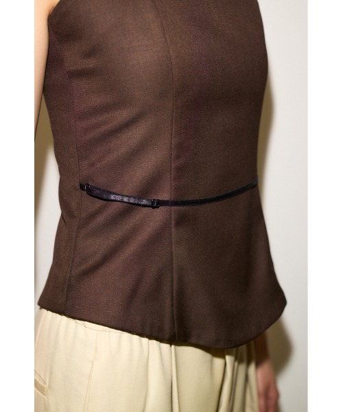 THROW by SLY（スローバイスライ）の「THROW BACK OPEN BUSTIER バックオープン ビスチェ 秋服 冬服（キャミソール・レディース・ブラウン/ブラック・FREE）」の17枚目の写真