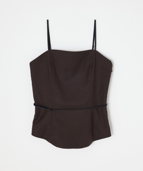 THROW by SLY（スローバイスライ）の「THROW BACK OPEN BUSTIER バックオープン ビスチェ 秋服 冬服（キャミソール・レディース・ブラウン/ブラック・FREE）」の3枚目の写真