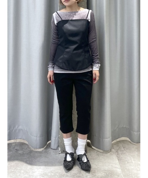 THROW by SLY（スローバイスライ）の「THROW BACK OPEN BUSTIER バックオープン ビスチェ 秋服 冬服（キャミソール・レディース・ブラウン/ブラック・FREE）」の22枚目の写真