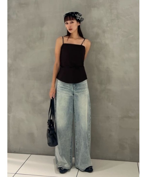 THROW by SLY（スローバイスライ）の「THROW BACK OPEN BUSTIER バックオープン ビスチェ 秋服 冬服（キャミソール・レディース・ブラウン/ブラック・FREE）」の20枚目の写真