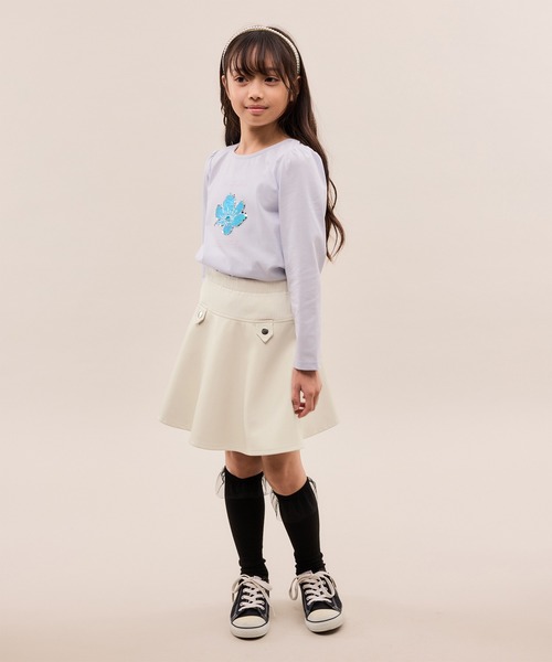 ROPE' PICNIC(ロペピクニック)の「【KIDS/キッズ】合皮フレアスカート(スカート・キッズ・ブラック/キナリ・L/M/S)」の9枚目の写真