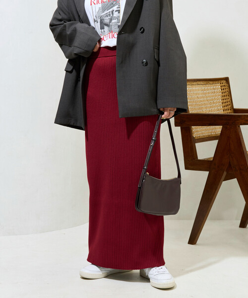 限定展開 ウォッシャブル ニット スカート(セットアップ対応