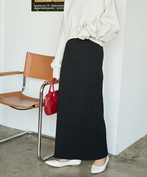 限定展開 ウォッシャブル ニット スカート(セットアップ対応