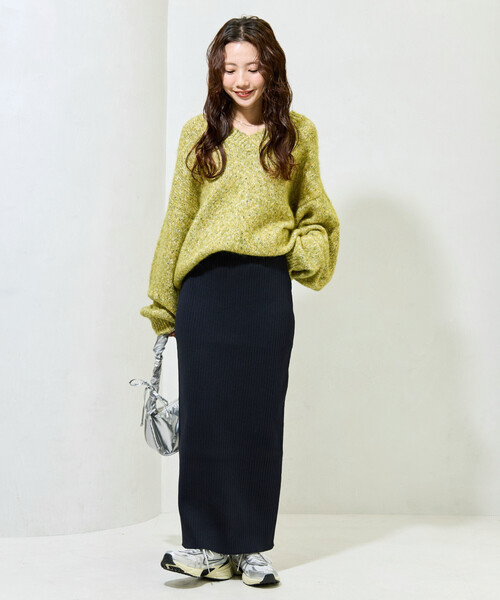 限定展開 ウォッシャブル ニット スカート(セットアップ対応