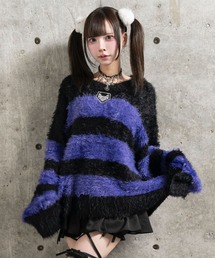 Amilige（アミリージュ）の「ワッペン付き短丈シャギーニット（ニット/セーター）」