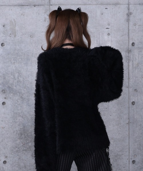 ワッペン付き短丈シャギーニット（ニット/セーター）｜Amilige