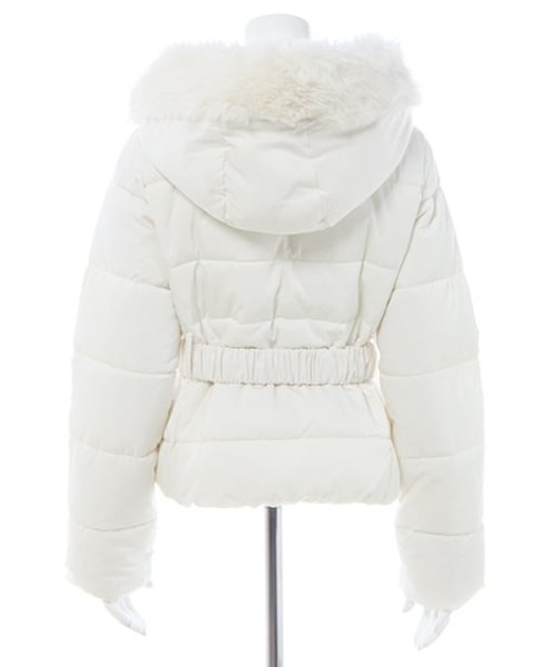 INGNI（イング）の「ショート丈ファーフード付ウエストベルトエコダウンコート（ダウンジャケット/コート・レディース・オフホワイト/ブラック・M）」の15枚目の写真