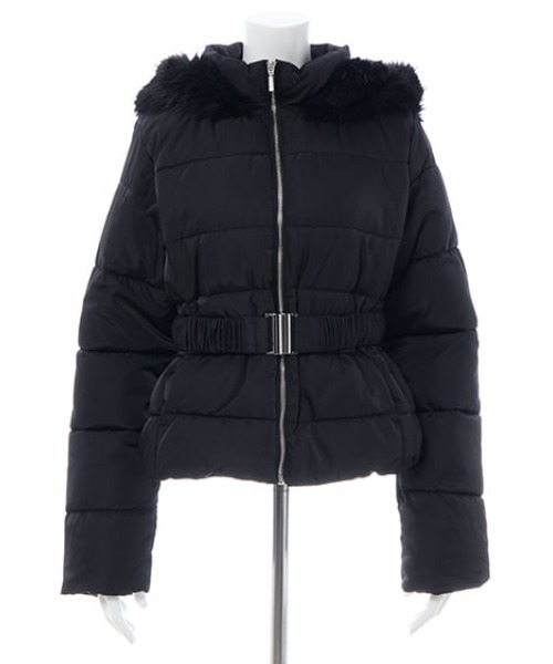 INGNI（イング）の「ショート丈ファーフード付ウエストベルトエコダウンコート（ダウンジャケット/コート・レディース・オフホワイト/ブラック・M）」の18枚目の写真