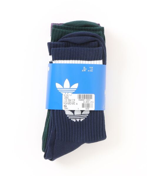 adidas（アディダス）の「ADIDAS ウェア アディダス U 3S CREW S 3P ソックス JZ4943 NIGH/AURO/AURO（ソックス/靴下・メンズ・ブルー・SMALL/MEDIUM/LARGE）」の2枚目の写真