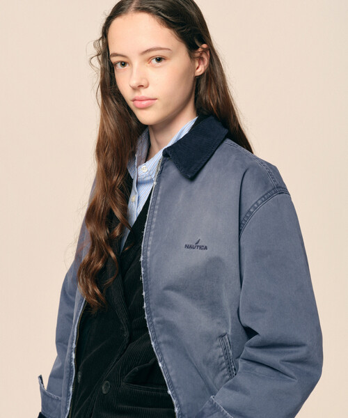 FREAK'S STORE(フリークスストア)の「NAUTICA/ノーティカ Women's 中綿 クラッシュド チノジップブルゾン(ブルゾン・レディース・チャコールグレー/ベージュ/ネイビー・FREE/フリ-)」の3枚目の写真