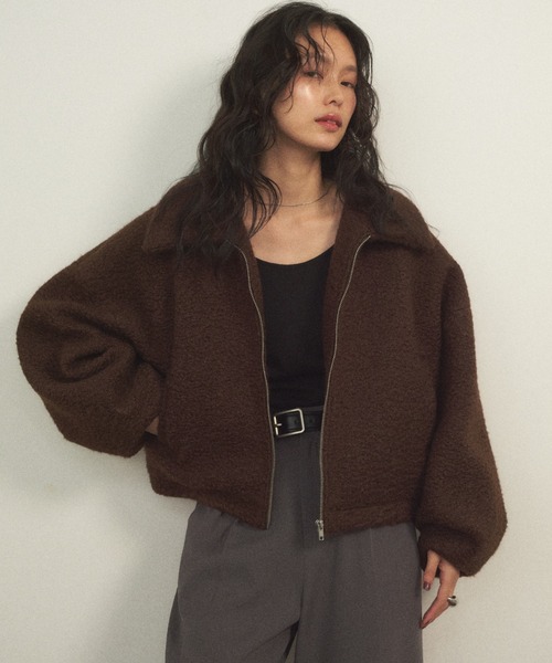 Shelly island(シェリーアイランド)の「ボアZIPブルゾン(ブルゾン・レディース・ブラック/ホワイト/ブラウン・FREE)」の3枚目の写真